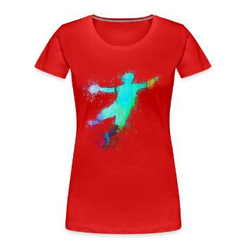 Handball, handballer, beach handball, graffiti - Women's Premium Organic T-Shirt - red - Front - Mia (176cm)