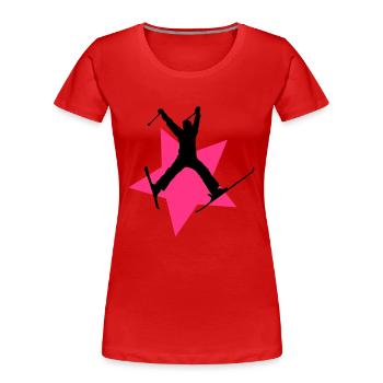 ski jump star - T-shirt bio Premium Femme - rouge - Devant - Mia (176cm)