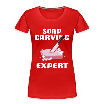 soap soap carver soap carving expert - Women's Premium Organic T-Shirt - red - Front - Mia (176cm)