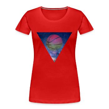 GALAXY BASKET-BALL CADEAU BALLER - T-shirt bio Premium Femme - rouge - Devant - Mia (176cm)
