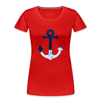 Anker - Frauen Premium Bio T-Shirt - Rot - Vorne - Mia (176cm)