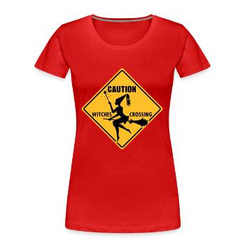Hexe - witch - halloween - Walpurgisnacht - 2C - Frauen Premium Bio T-Shirt - Rot - Vorne - Mia (176cm)