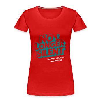 No Longer Silent, Sexual Assault Awareness Month - Women's Premium Organic T-Shirt - red - Front - Mia (176cm)