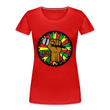 Reggae - Frauen Premium Bio T-Shirt - Rot - Vorne - Mia (176cm)
