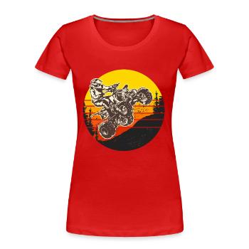 motocross quad motorcycle cross motorcycles quad - Women's Premium Organic T-Shirt - red - Front - Mia (176cm)