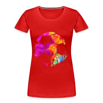 FUßBALLER FUßBALLSPIELER FUßBALL - Frauen Premium Bio T-Shirt - Rot - Vorne - Mia (176cm)