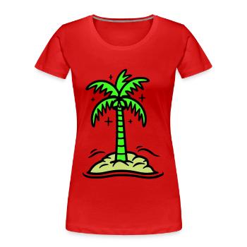 Icône de Palm Island Été - T-shirt bio Premium Femme - rouge - Devant - Mia (176cm)