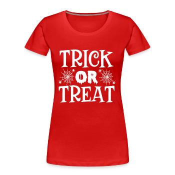 TRICK OR TREAT - Women's Premium Organic T-Shirt - red - Front - Mia (176cm)