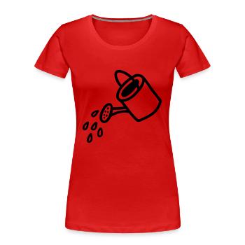 Gießkanne - Line - Frauen Premium Bio T-Shirt - Rot - Vorne - Mia (176cm)