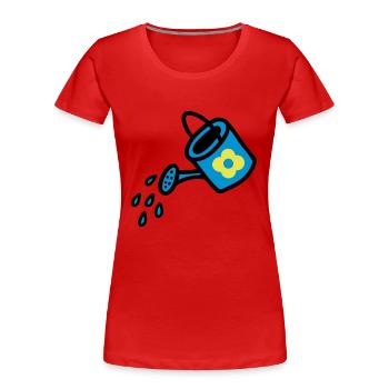 Gießkanne 3 - Frauen Premium Bio T-Shirt - Rot - Vorne - Mia (176cm)