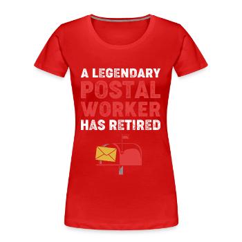 Cachet de la poste - T-shirt bio Premium Femme - rouge - Devant - Mia (176cm)
