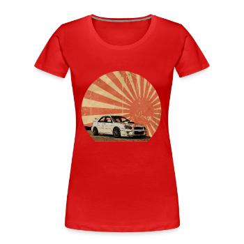 Blobeye Sun - Frauen Premium Bio T-Shirt - Rot - Vorne - Mia (176cm)