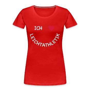 Leichtathletik - Frauen Premium Bio T-Shirt - Rot - Vorne - Mia (176cm)