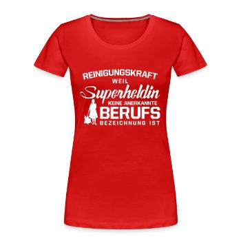 Reinigungskraft - Frauen Premium Bio T-Shirt - Rot - Vorne - Mia (176cm)