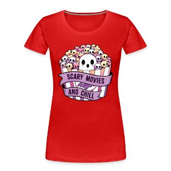 Films d’horreur et détente - T-shirt bio Premium Femme - rouge - Devant - Mia (176cm)