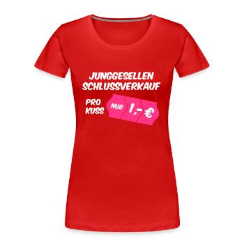 Baccalauréat Vente - T-shirt bio Premium Femme - rouge - Devant - Mia (176cm)