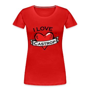 Castrop - Ich liebe Stadtnamen in Tattoo Stil - Frauen Premium Bio T-Shirt - Rot - Vorne - Mia (176cm)
