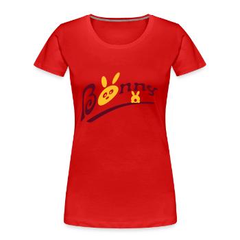 BUNNY Bunny - Women's Premium Organic T-Shirt - red - Front - Mia (176cm)