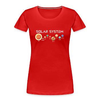 Sonnensystem mit seinen Planeten - Frauen Premium Bio T-Shirt - Rot - Vorne - Mia (176cm)