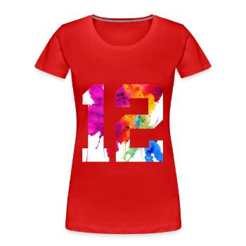 NUMMER 12 JAHRE ALT 12. GEBURTSTAG - Frauen Premium Bio T-Shirt - Rot - Vorne - Mia (176cm)