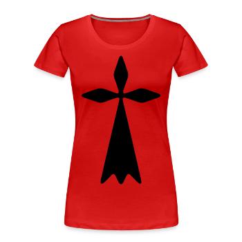 breizh bretagne hermine - T-shirt bio Premium Femme - rouge - Devant - Mia (176cm)
