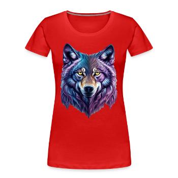wolf splash - T-shirt bio Premium Femme - rouge - Devant - Mia (176cm)