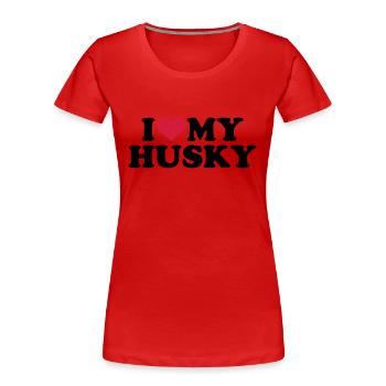 Husky - Frauen Premium Bio T-Shirt - Rot - Vorne - Mia (176cm)