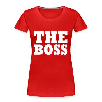 The boss - T-shirt bio Premium Femme - rouge - Devant - Mia (176cm)