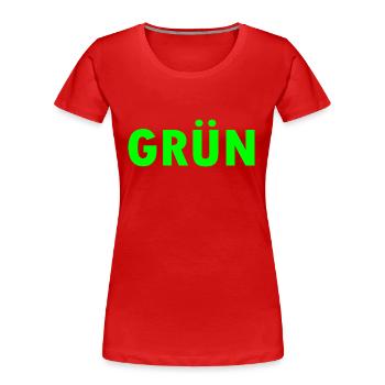 Grün - Frauen Premium Bio T-Shirt - Rot - Vorne - Mia (176cm)