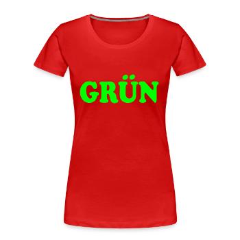 Grün - Frauen Premium Bio T-Shirt - Rot - Vorne - Mia (176cm)