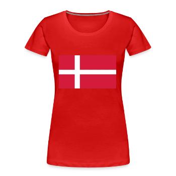 denmark flag - T-shirt bio Premium Femme - rouge - Devant - Mia (176cm)