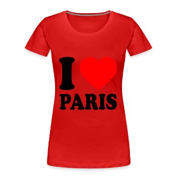 I love paris - Frauen Premium Bio T-Shirt - Rot - Vorne - Mia (176cm)