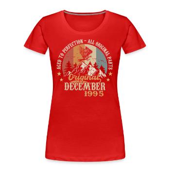 December 1995 Jubilee 1995 Legends December - Women's Premium Organic T-Shirt - red - Front - Mia (176cm)