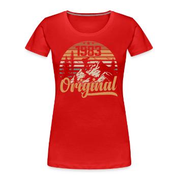 Original 1983 Retro 1983 Vintage 1983 Anniversaire - T-shirt bio Premium Femme - rouge - Devant - Mia (176cm)