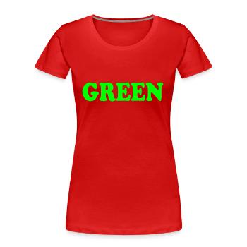 Green - Frauen Premium Bio T-Shirt - Rot - Vorne - Mia (176cm)