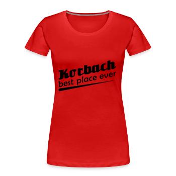 Korbach - Stadt best place ever - Frauen Premium Bio T-Shirt - Rot - Vorne - Mia (176cm)