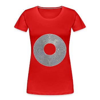 Conception minimaliste abstraite de lignes de cercle - T-shirt bio Premium Femme - rouge - Devant - Mia (176cm)