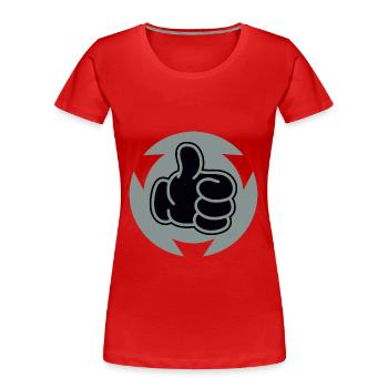 Thumbs up - Women's Premium Organic T-Shirt - red - Front - Mia (176cm)