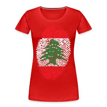 LIBANON / LEBANON FINGERABDRUCK - Frauen Premium Bio T-Shirt - Rot - Vorne - Mia (176cm)