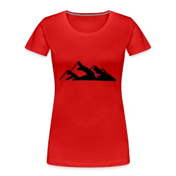 Berge Berg Gebirge Mountain 02 Zeichenfläche 3 - Frauen Premium Bio T-Shirt - Rot - Vorne - Mia (176cm)