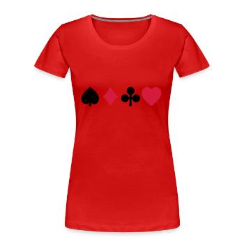 Spielkarten - Frauen Premium Bio T-Shirt - Rot - Vorne - Mia (176cm)