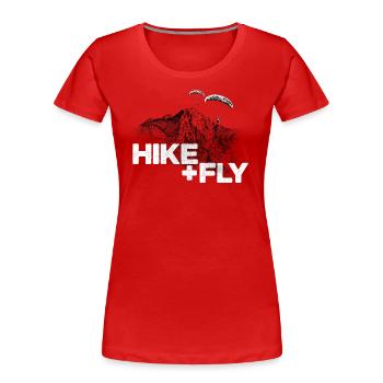 Hike & Fly Paragliding weiß - Frauen Premium Bio T-Shirt - Rot - Vorne - Mia (176cm)