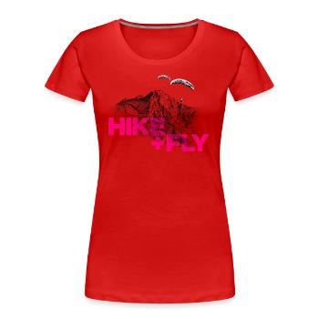 Hike & Fly Paragliding magenta - Frauen Premium Bio T-Shirt - Rot - Vorne - Mia (176cm)