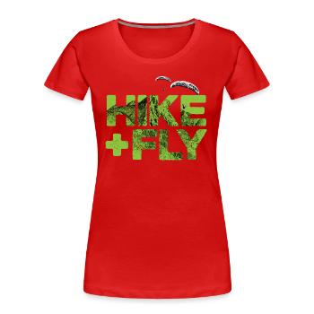 Hike & Fly Paragliding grün - Frauen Premium Bio T-Shirt - Rot - Vorne - Mia (176cm)