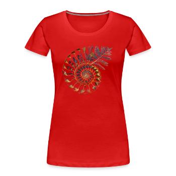 Fibonacci spiral - Women's Premium Organic T-Shirt - red - Front - Mia (176cm)