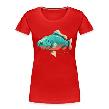 Salzwasserfisch - Frauen Premium Bio T-Shirt - Rot - Vorne - Mia (176cm)
