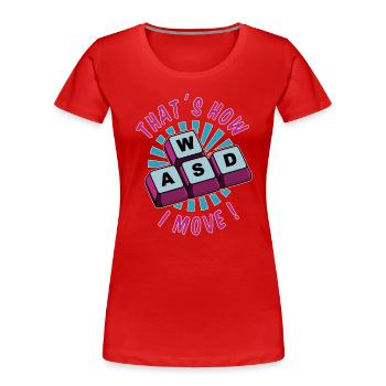 PC Gaming Gamer Gamer Keyboard Online Multiplayer - T-shirt bio Premium Femme - rouge - Devant - Mia (176cm)