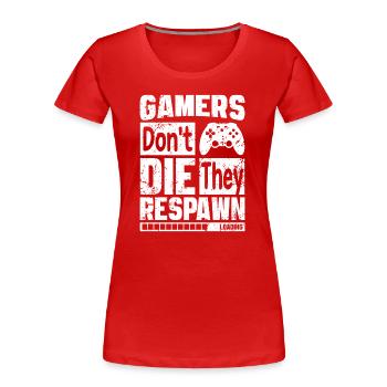 Gaming Gamer Gamepad Game Over Gamer Sklave - Frauen Premium Bio T-Shirt - Rot - Vorne - Mia (176cm)
