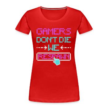 Progamer Multiplayer Spiele Pro Gaming Gamer - Frauen Premium Bio T-Shirt - Rot - Vorne - Mia (176cm)