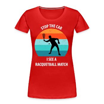 Racqueetball - Women's Premium Organic T-Shirt - red - Front - Mia (176cm)